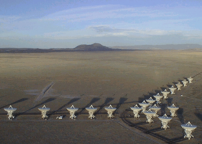 The Very Large Array (VLA) in Socorro, New Mexico. Photograph by Dave Finley, courtesy National Radio Astronomy Observatory and Associated Universities, Inc. Available: http://www.aoc.nrao.edu/intro/vlapix/vlaviews.index.html