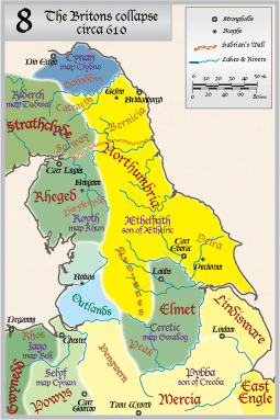 a map of Central England circa 640